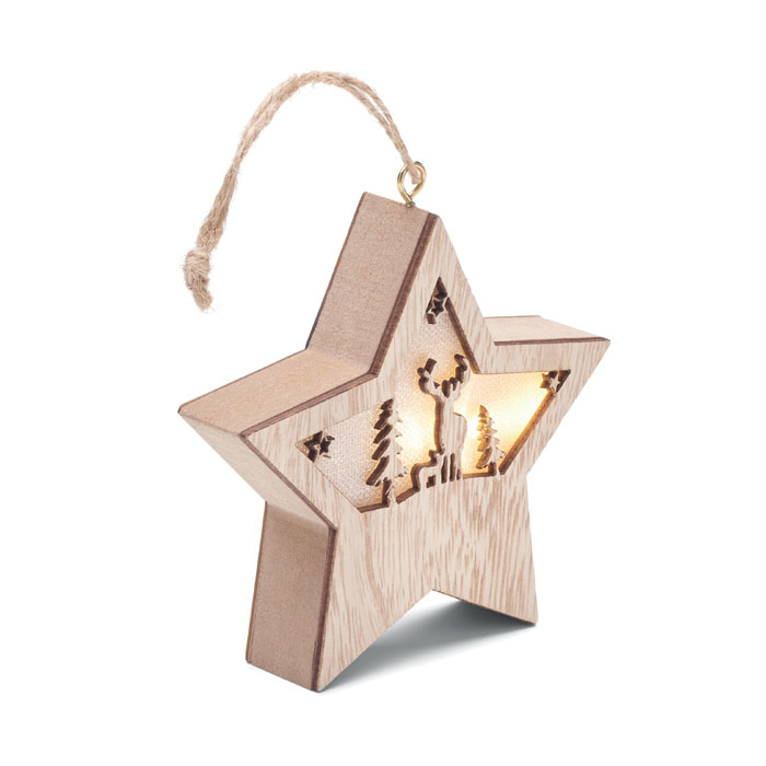 STARLIGHT – Stella in MDF con luce interna a batteria
