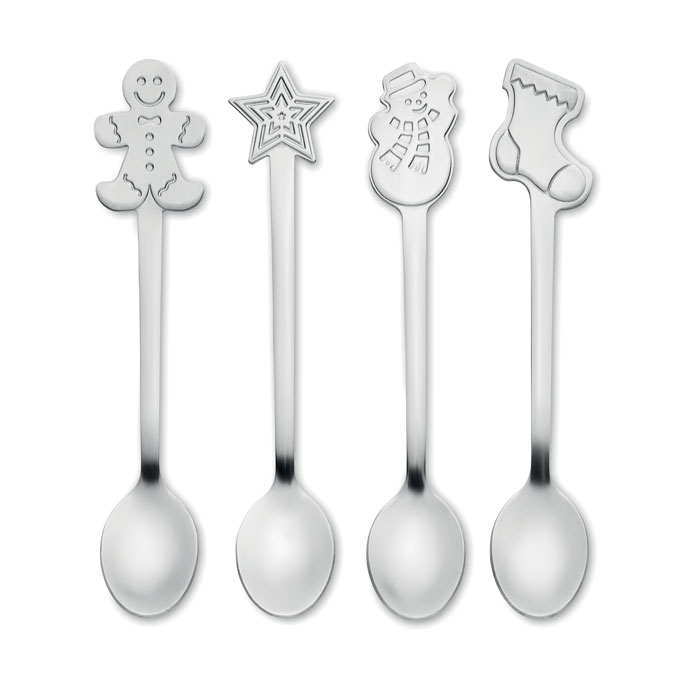 CHIP SET – Set di 4 cucchiaini da tè in acciaio inox