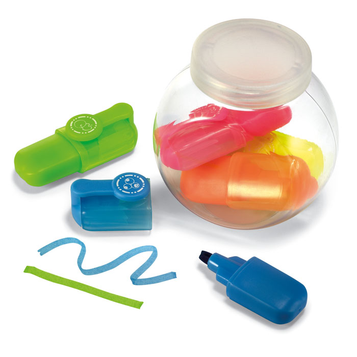 FUN FOR FIVE – Set of 5 highlighters in PET holder