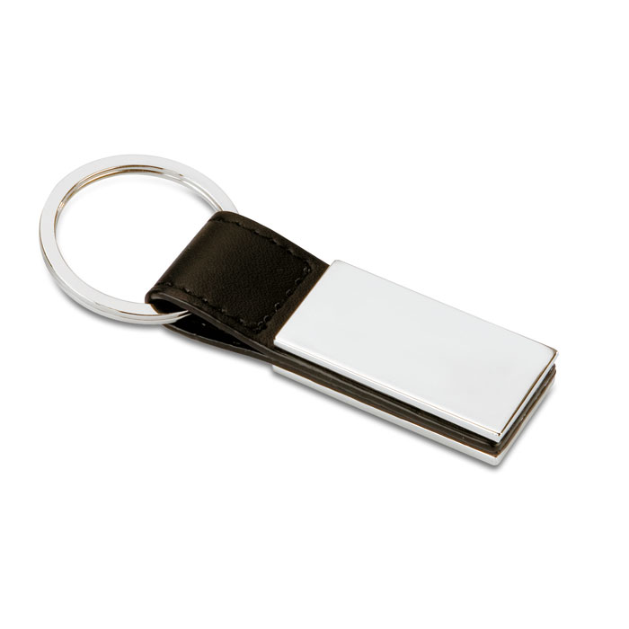 RECTANGLO – Portachiavi in PU con placca in metallo