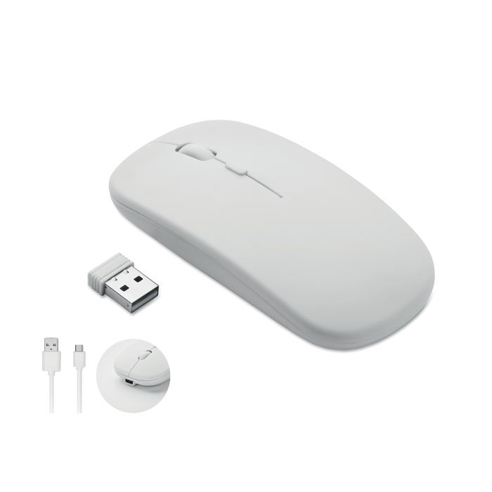CURVY C – Rechargeable wireless mouse, recycled ABS