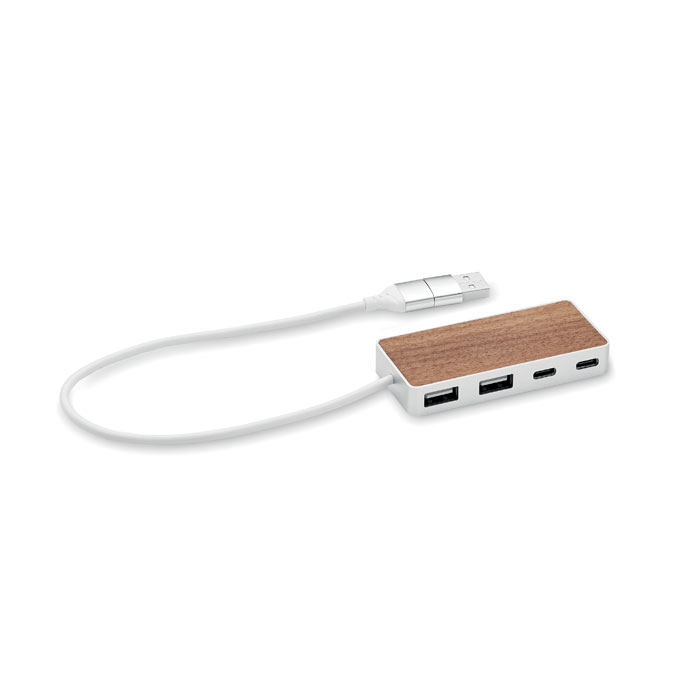 UBAH – USB hub with walnut top detail