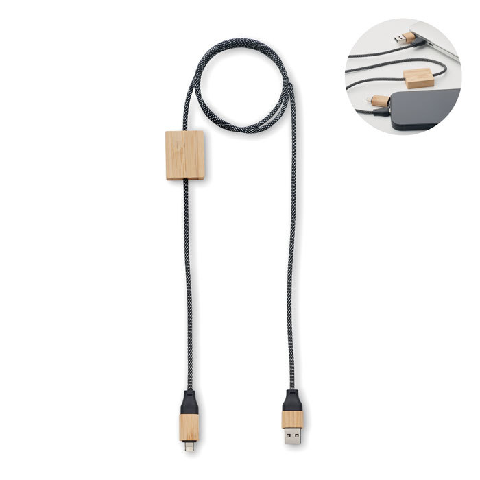 CABOO – Cavo di ricarica 2-in-1 con dettagli in bamboo
