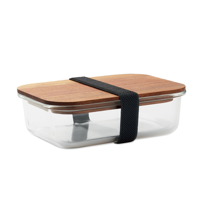 VITRIO LUNCH – Glass lunch box with acacia wood lid