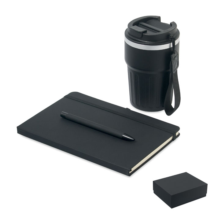 ENGAGE – Gift set containing a notebook, pen and glass