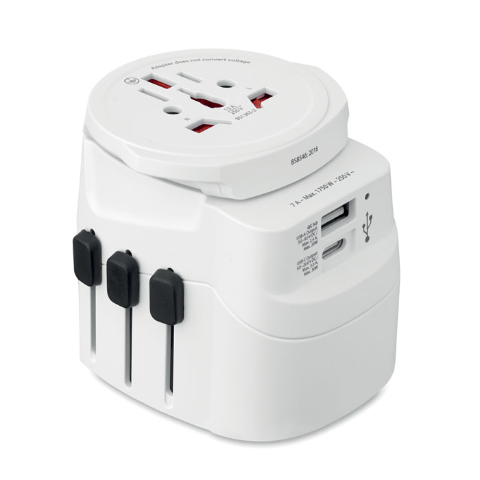 PRO LIGHT USB AC30 PD – Grounded travel adapter with fast charging