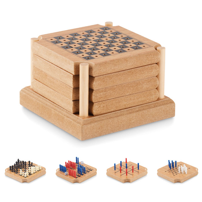COASTGAME – Set di 4 sottobicchieri con giochi da tavolo