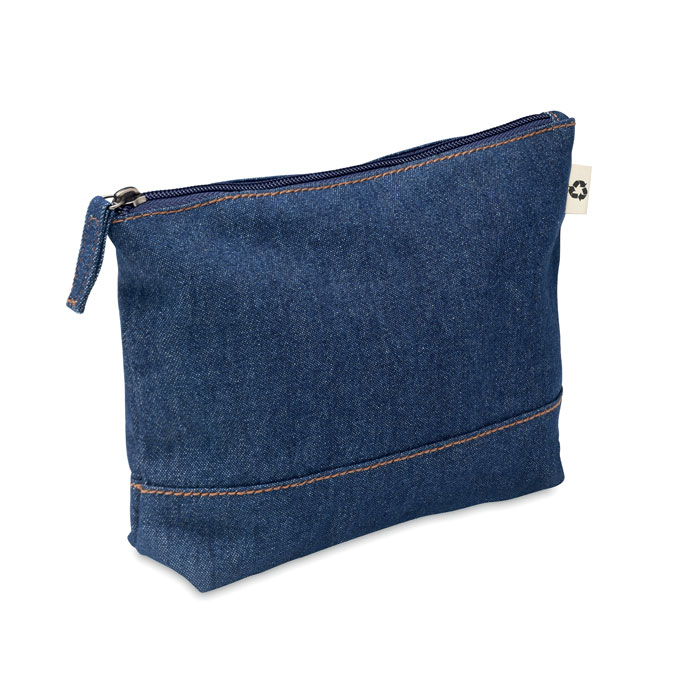 STYLE POUCH – Denim-coloured recycled cotton make-up bag