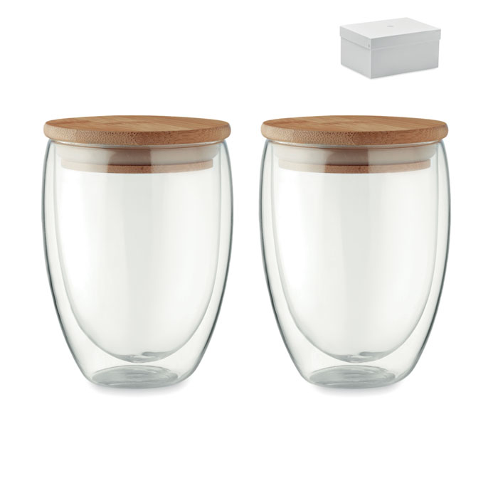 TIRANA SET – Set of 2 glasses with bamboo lid