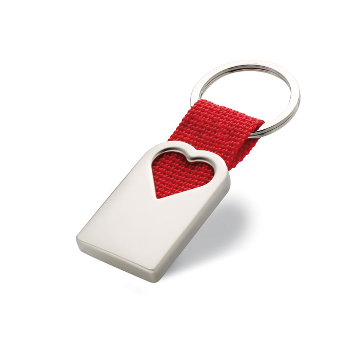 BONHEUR – Portachiavi in metallo con decoro a cuore