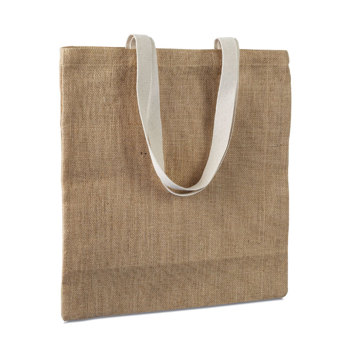 JUHU – Shopper in juta con manici in cotone