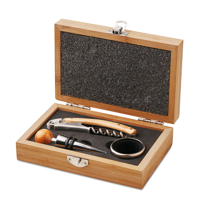 SONOMA – Wine accessories set in a bamboo box