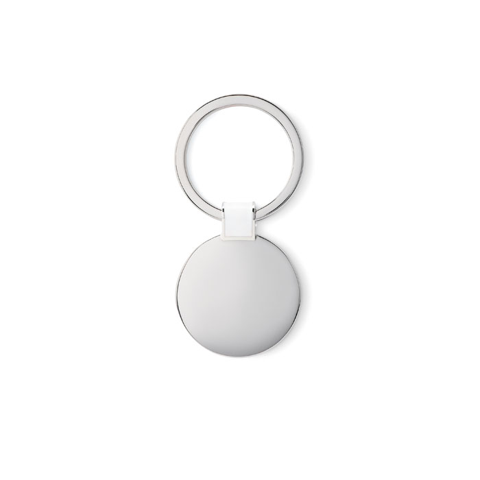ROUNDY – Round key ring in shiny nickel finish