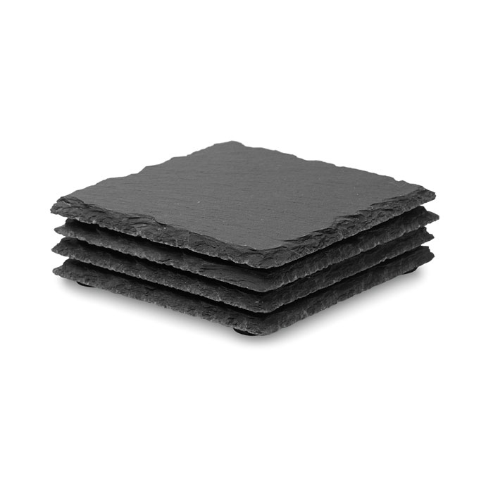 SLATE4 – Set 4 sottobicchieri in ardesia