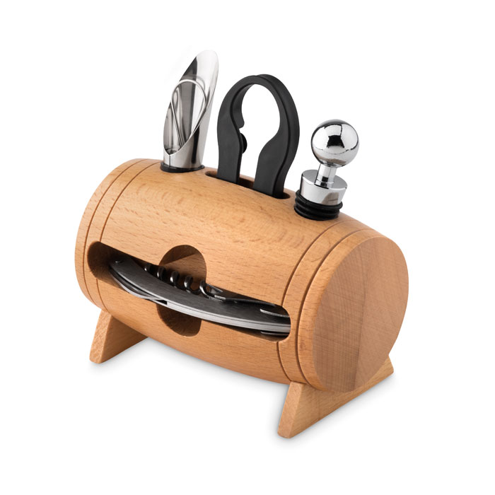 BOTA – Set vino in legno a forma di botte