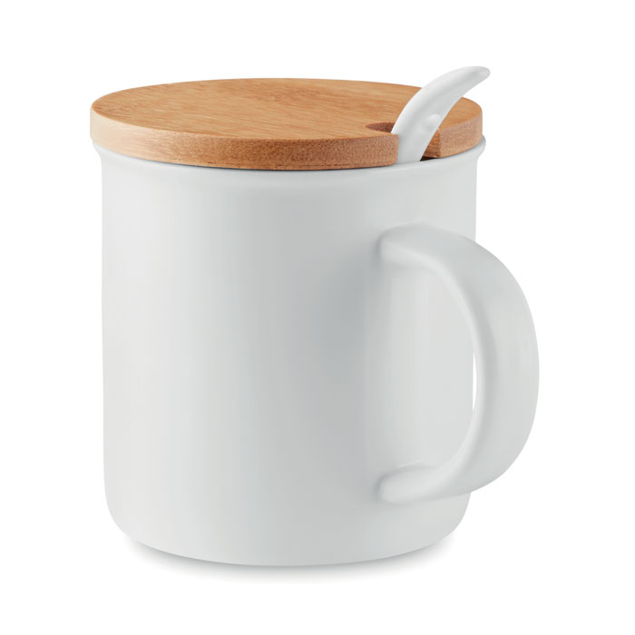 KENYA – Tazza in porcellana con cucchiaino e coperchio