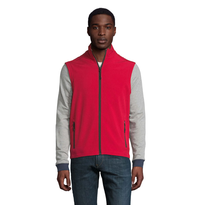 RACE BW MEN – Men’s softshell gilet with fleece lining