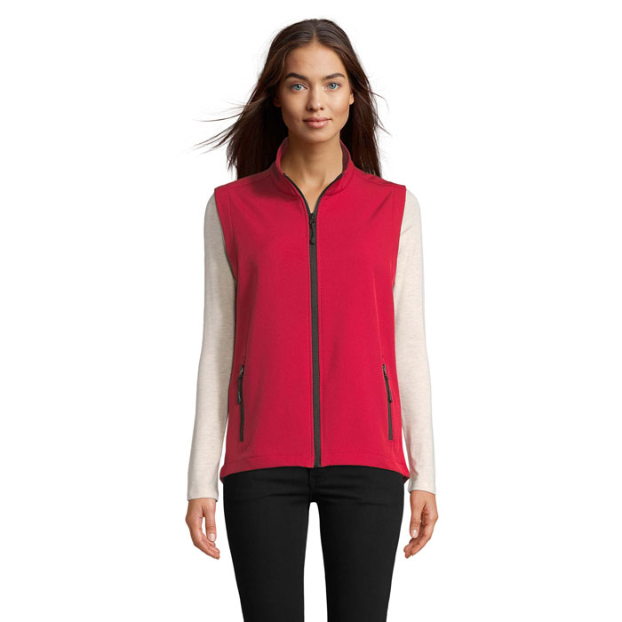 RACE BW WOMEN – Women’s softshell gilet with zipped pockets