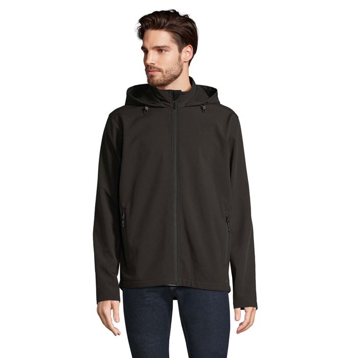 RACE HOODED MEN – Men’s hooded softshell jacket with drawstring