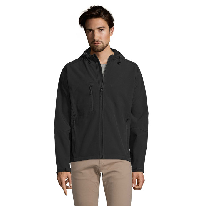 REPLAY MEN – Men’s hooded softshell jacket with drawstring