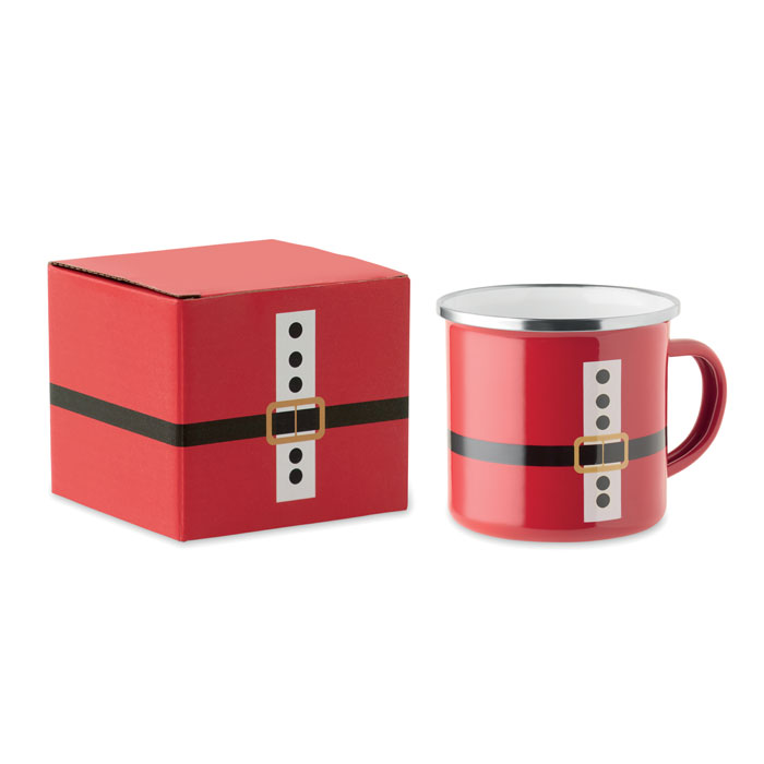 SANTAMEL – Tazza smaltata natalizia con confezione regalo