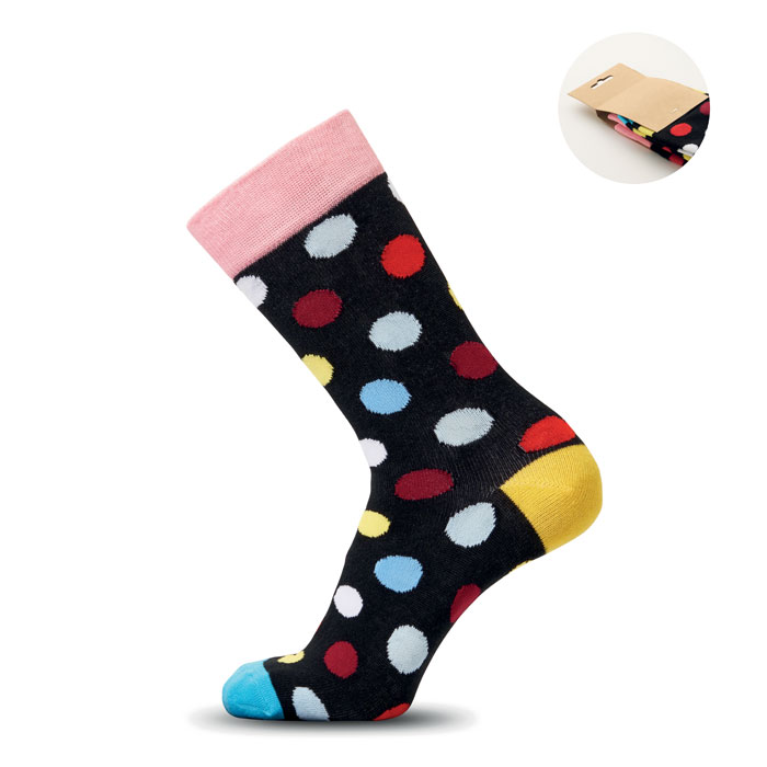 FUNNY M – Funny patterned socks with kraft tag