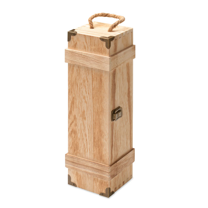 VINBOX + – Scatola vino in legno con manico in corda